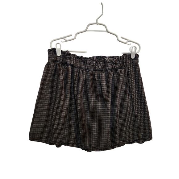 American Eagle Plaid Button Fly A-Line Mini Skirt Casual Retro Y2K Navy Size XL - Picture 2 of 8